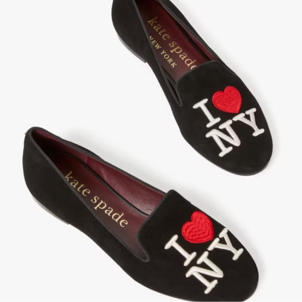 Kate Spade Red and Black Flats for Effortless Elegance. I love NY